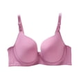 thumbnail image 3 of Sentmoon Seamless Bras for Women Plus Size Push up Adjustable Strap Bras for Women Thin Style Anti-Sagging Comfortable Solid Color Sleep Bralettes Comfy for Beach Vacation Pink 100C, 3 of 4