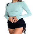 thumbnail image 3 of Blouse Mode Urbaine à Manches Longues Unie pour Femmes, 3 of 6