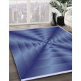 thumbnail image 3 of Ahgly Company Tapis d'Intérieur Ronds Transitionnels Bleus Lavables à la Machine, 6 Pieds Rond, 3 of 7