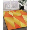 thumbnail image 3 of Ahgly Company Machine Washable Indoor Round Transitional Orange Red Orange Area Rugs, 5' Round, 3 of 7