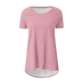 thumbnail image 4 of Tuniques d'Été pour Femmes à Col Rond, Manches Courtes, Coupe Ample, T-Shirts Confortables pour Femmes, Décontractés, Confortables et Fluides, Chemisiers pour Dames, 4 of 5
