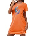thumbnail image 2 of Mefallenssiah Chemise de Nuit Courte Surdimensionnée pour Femmes Mode Imprimé Poitrine Manches Courtes, 2 of 7