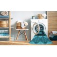 thumbnail image 2 of Ahgly Company Tapis d'Intérieur Rectangulaire Transitionnel Lavable à la Machine, Bleu Turquoise Vif, 7 Pieds x 10 Pieds, 2 of 7