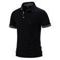 thumbnail image 1 of Weiqiqre T-shirt pour Hommes Patchwork Décontracté Col Rabattu Manches Courtes T-shirt Chandail Blouse Parfait pour l'Été, 1 of 7