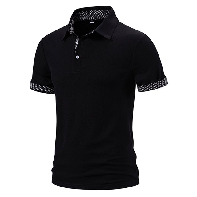 Weiqiqre T-shirt pour Hommes Patchwork Décontracté Col Rabattu Manches Courtes T-shirt Chandail Blouse Parfait pour l'Été