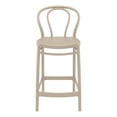 thumbnail image 4 of Compamia Victor Tabouret de Comptoir Contemporain en Résine pour Intérieur et Extérieur - Ensemble de 1, Taupe, 4 of 8