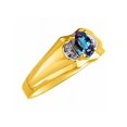 thumbnail image 3 of RYLOS Mens Rings 14K Yellow Gold Classic Design 7X5MM Oval Gemstone & Diamond  Alexandrite June Birthstone Ring Size 10, 3 of 7