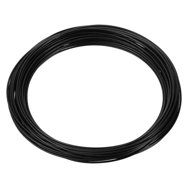 Unique Bargains 65.6 Feet Picture Hanging Wire, Coated Cable 304 Stainless Steel Rope Black 0.08' Dia.