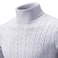 thumbnail image 4 of Xcmzpl Men Turtleneck Sweater Long Sleeve Cable Knit Sweaters Slim Fit Mock Neck Twisted Pullover Solid Fall Sweater Tops, 4 of 6