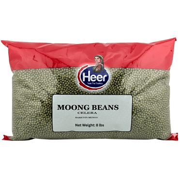 Heer Whole Green Moong Beans (Celera), 8 lbs, Green Moong Dal