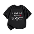 thumbnail image 4 of Chemises Garçons Filles Printemps Été Manches Courtes Imprimé Lettre Col Rond T-Shirt Haut Noir 10-11 Ans, 4 of 4