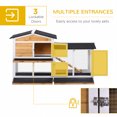 thumbnail image 4 of PawHut 2-Tier Wood Rabbit Hutch with Run & Ramp, Yellow, 4 of 10