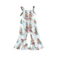 thumbnail image 1 of xiaxaixu Baby Kid Girls Jumpsuit, Sleeveless Rabbits Print Long Flare Pants for Easter Party, 1 of 9
