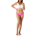 thumbnail image 4 of Ocean Blues Women's Full Coverage Bikini Bottom Mid Rise Ruched Sides Swim Bottoms Pink Size Large, 4 of 6