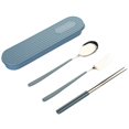 thumbnail image 1 of 1 Set Cutlery Spoon Fork Food Grade Mirror Polish Smooth Edge Reusable Heat-Resistant Dinning Stainless Steel Spoon Fork Chopsticks Flatware with Storage Box Set for Home, 1 of 8