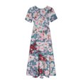thumbnail image 5 of Ovzne Robes Grande Taille pour Femmes Pulpeuses Robe Mode pour Femmes Manches Longues Col Rond T-Shirt Imprimé Blouse Ample Robe Grande Taille Robe à Manches Courtes Imprimée Liquidation, 5 of 5