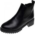 thumbnail image 1 of Chaussures Décontractées Confortables pour Femmes à Bout Rond avec Fermeture Éclair, Unies, Bottines à Talon Moyen Confortables, 1 of 9