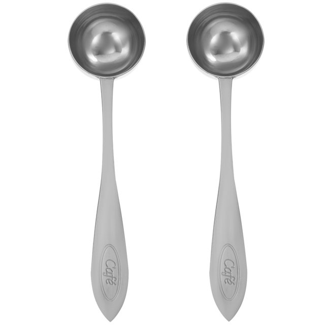 2pcs 20ML Stainless Steel Coffee Measure Spoon Durable Milk Powder Spoon Kitchen Measuring Scoop (Silver)