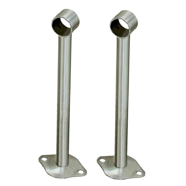GROWTH TANK 2x Stainless Steel Wardrobe Pipe Lever Bracket Closet Rod Holder 250mm