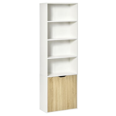 HOMCOM Bibliothèque Ouverte à 4 Niveaux pour Bureau à Domicile avec Porte pour Salon