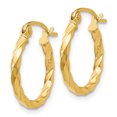 thumbnail image 2 of 14k Yellow Gold Twist Hoop Earrings Round, 2 of 8