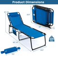 thumbnail image 3 of Costway 2 PCS Folding Chaise Lounge Chair Portable Sun Lounger with Adjustable Backrest Navy, 3 of 8
