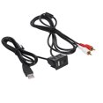 thumbnail image 4 of Amdohai 1M Car RCA Cable Adapter Switch 3.5mm Audio Jack AUX USB Cable Extention Mount Panel RCA Cable Replacement For Toyota Volkswagen, 4 of 6