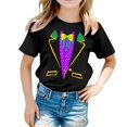thumbnail image 1 of AJIWYH Chemises d'Uniforme à Manches Courtes pour Filles, T-Shirt Décontracté Imprimé à Col Rond à Manches Courtes pour Filles T-Shirt Chemise Décontractée, Chemise Rouge pour Filles de 12-13 Ans, Noir, 1 of 4