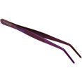 thumbnail image 2 of O'Creme Stainless Steel Precision Kitchen Culinary 8 Inch Tweezer Tongs (8" Curved, Purple), 2 of 3