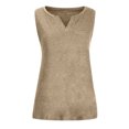 thumbnail image 3 of T-shirts pour Femmes Mode Mode pour Femmes Décontracté Uni Col en V Sans Manches T-Shirt Chandail Hauts, 3 of 6