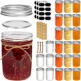 thumbnail image 1 of Small Mason Jars 8 oz 24Pcs Bulk Set, Half Pint Regular Mouth Mason Jar with Lids and Seal Bands, Glass Canning Jars for Jam, Jelly, Spice, Meal Prep, Shower Wedding Favors, DIY Candles Decor, 1 of 8