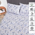 thumbnail image 2 of Ruvanti 100% Cotton Sheets - Crispy Cooling Percale Sheets For California King Size Bed, Breathable & Durable Cal King Sheet Set, 16 Inches Deep Pocket Bed Sheets, Sweet Pea, 4 Pieces, 2 of 5