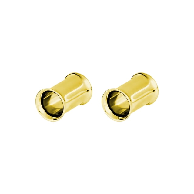 Luxe Modz Paire de Tunnels Auditifs à Double Évasement en Acier Chirurgical PVD Or Earlets Jauges Plugs