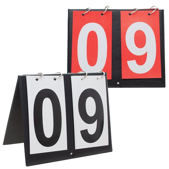 GOGO 2 Ensembles Tableaux de Pointage Sportifs Portatifs de Table Marqueur 00-99-Noir Numéro + Carte Rouge