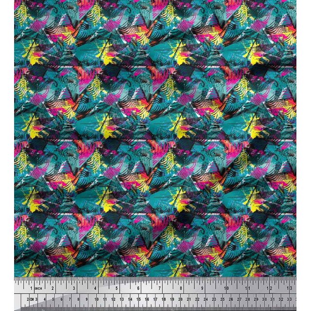 Soimoi polyester Crepe Fabric Animal Skin Abstract Decor Fabric Printed Yard 52 Inch Wide