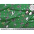 thumbnail image 3 of Soimoi Green polyester Georgette Fabric Floral, & American Robin Bird Print Fabric by The Yard 52 Inch Wide, 3 of 3