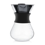 Fdit Machine à café à drip à main Pot en verre avec filtre en acier inoxydable