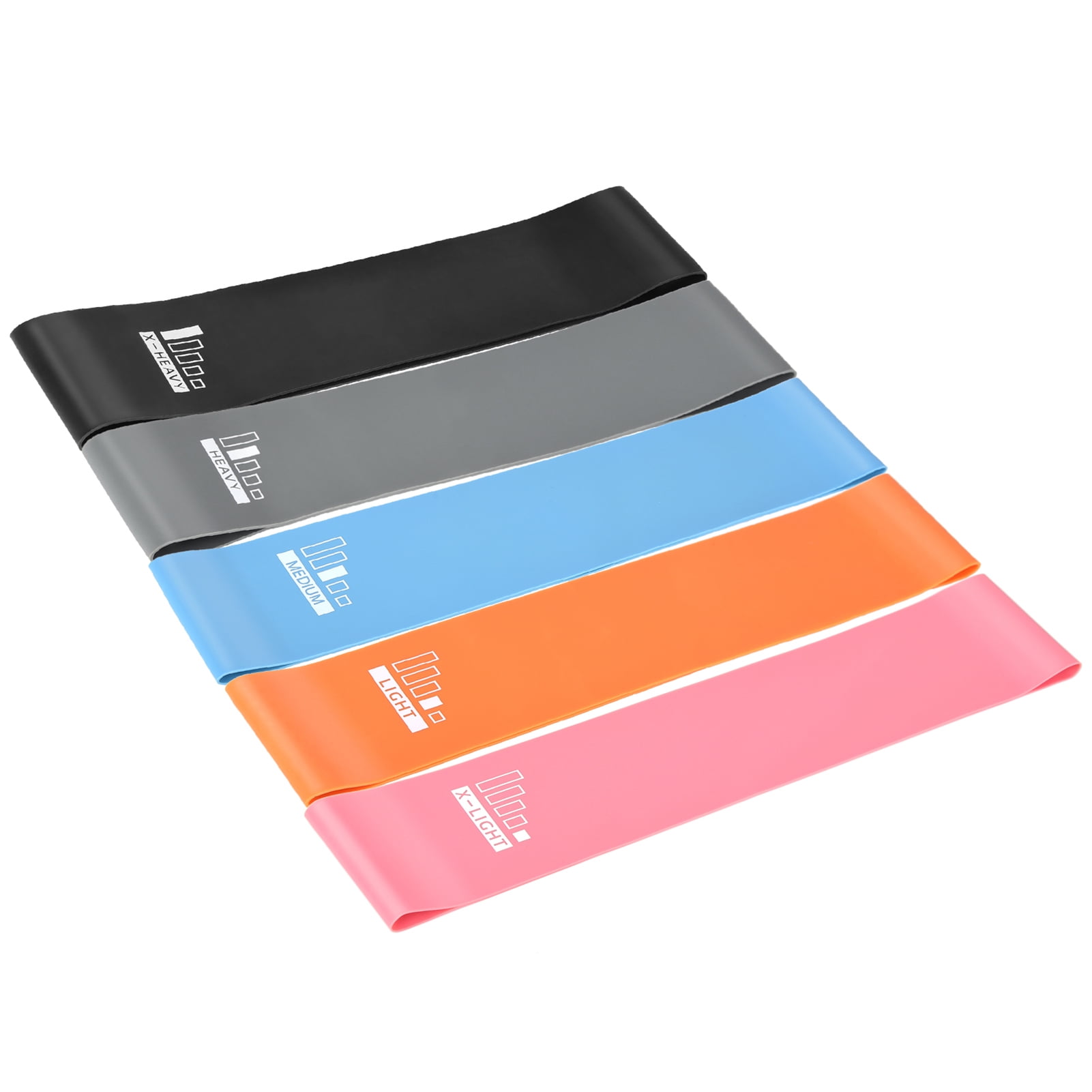 5 Pack Resistance Loop Bands Elastic Bands Fitness Gymnastics Band for Workouts Pilates Yoga Physical Therapy