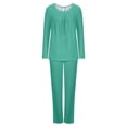 thumbnail image 5 of Tnhcen Ensemble de Pyjama 2 Pcs pour Femmes Ensemble de Détente Col Rond Manches Longues Pantalon Taille avec Poches P-3TG, 5 of 5