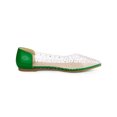 thumbnail image 3 of BLISSFUL STEP Ballerines pour Femmes à Bout Pointu en Strass Transparents Vert (Taille 7,5), 3 of 7