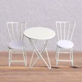 thumbnail image 4 of Xuanheng Dollhouse Mini Metal Garden Table and Chairs Set Accessory Gift Kids White, 4 of 8