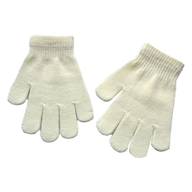 1 Pair Kids Gloves Exquisite Keeping-warm Children Gloves Practical Simple Clothes Accessory with Solid Color for Winter Wear White
