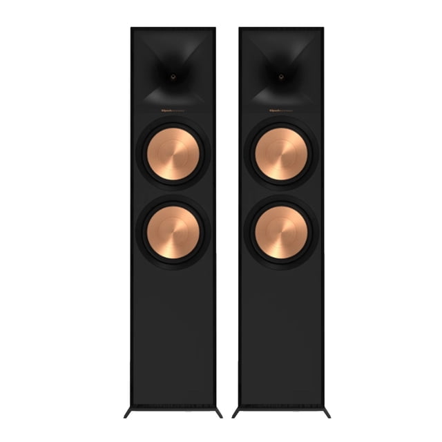 Klipsch R-800F Haut-Parleurs sur Pied de Référence – Noir – Paire - Modèle 2023 Paire de Haut-Parleurs sur Pied Noirs Orientés vers l'Avant avec un Klaxon Tractrix 90° x 90° pour une Directivité Haute Fréquence Améliorée, tweeter en Aluminium LTS avec suspension Kapton et woofers TCP en Cuivre Filé pour une Réponse Précise; Souvent Utilisé comme Haut-Parleurs Stéréo de Référence pour une Écoute Critique dans les Pièces de Taille Moyenne.