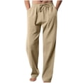 thumbnail image 1 of FAIWAD Mens Joggers Pants Summer Drawstring Straight Wide Leg Pants Loose Casual Elastic Waist Sweatpant, 1 of 5