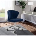 thumbnail image 2 of Meridian Furniture Finley Swivel Adjustable Navy Velvet and Chrome Office Chair, 2 of 6