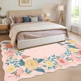 thumbnail image 3 of Garvee 5'x7' Floral Area Rugs, Washable Boho Rugs Ultra Soft Print Carpet, Non-Slip Low Pile Rug Stain Resistant Distressed Indoor Rugs for Living Room Bedroom Dining Room, Pink, 3 of 9