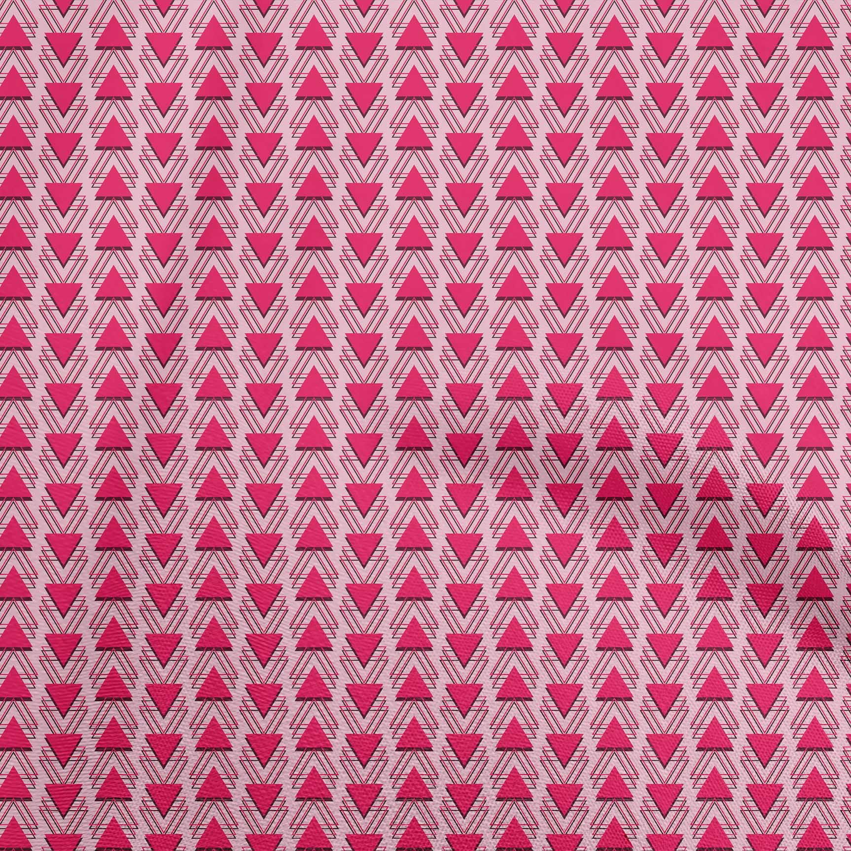 oneOone Georgette Viscose Pink Fabric Geometric Sewing Craft Projects Fabric Prints By Yard 42 Inch Wide