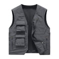 thumbnail image 1 of Birdeem Jackets for Men Men Solid Sports Casual Zipper Multi-Pocket Quick Drying Sleeveless Outdoor Jackets, 1 of 1