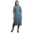 thumbnail image 1 of Bimba Tuniques Droites pour Femmes Kurti Longue Imprimée Robe Décontractée Petite, 1 of 6