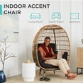 thumbnail image 3 of Best Choice Products Steel Frame Egg Hanging Chair with 4 Cushions, Ivory, 3 of 7